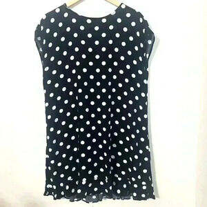POP SUGAR BLACK DRESS with WHITE POLKA DOTS SIZE MEDIUM SLEEVELESS